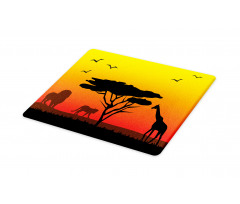 Savannah Animals Sunset Cutting Board