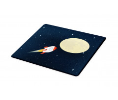 Flying Rocket and Moon Cutting Board