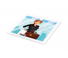 Businesswoman at Office Cutting Board