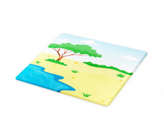 Cartoon Style Little Pond Cutting Board