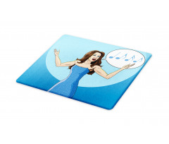 Comic Book Art Singing Woman Cutting Board