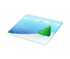 Snow Pouring onto Trees Cutting Board