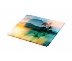 Sea and Palm Trees Art Cutting Board