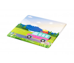 Camper Van on Road Cutting Board