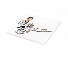 Senpai with Black Belt Kick Cutting Board