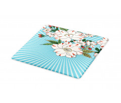 Floral Bloom on Retro Rays Cutting Board