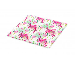 Tropic Flowers Paint Blots Cutting Board