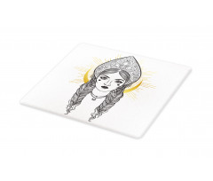 Woman Wearing a Kokoshnik Cutting Board