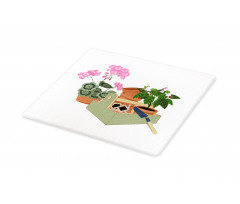 Flowers and Garden Tools Cutting Board