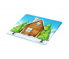 Cabin and Firs in Winter Cutting Board
