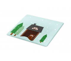 Cabin in Snowy Landscape Cutting Board