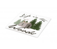 Rustic Lodge in Forest Cutting Board