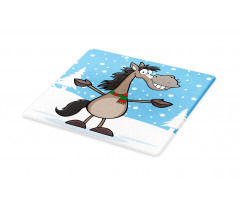 Mascot Horse Snowy Forest Cutting Board