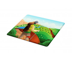 Man with a Backpack Hike Cutting Board