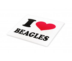 I Love Beagles Lettering Cutting Board