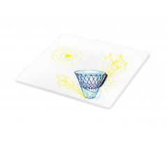 Yellow Indigo Blue Drawings Cutting Board