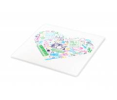 Colorful Instrument Drawings Cutting Board