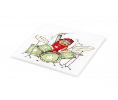 Cartoon Style Boy Drummer Cutting Board