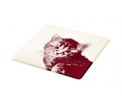 Grunge Retro Kitty Cat Cutting Board