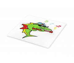 Crocodile Holding Guitar Cutting Board