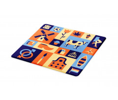 Squares Culture Items Cutting Board