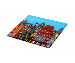 Graphic Colorful Houses Cutting Board