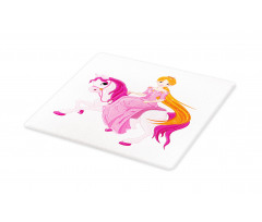 Princess on Pinkish Mane Horse Cutting Board