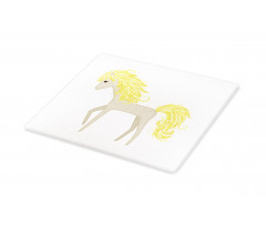 Blonde Little Horse Cartoon Cutting Board