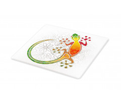 Art Frog Flowers Cutting Board