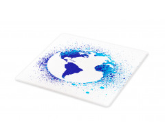 Globe Ink Effect Map Cutting Board