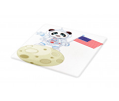 Astronaut on Moon Cartoon Cutting Board