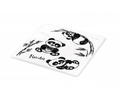 Hand Drawn Panda Poses Cutting Board