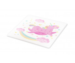 Unicorn with Star Rainbow Cutting Board