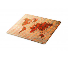 World Map on Brick Wall Cutting Board