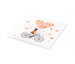 Romantic Cyclist Girl Cutting Board