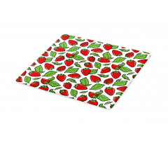 Juicy Strawberries Leaves Cutting Board