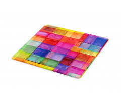Rainbow Colors Squares Cutting Board