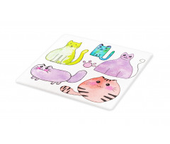 Cats in Watercolor Style Cutting Board