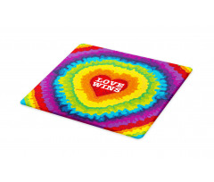 Love Wins Tie Dye Effect Cutting Board