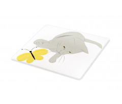 Cat Yellow Moth Cutting Board