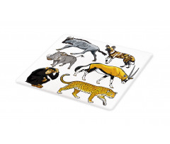 Cartoon Wild Animals Africa Cutting Board