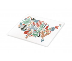 Travel Landmarks USA Flag Cutting Board