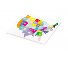 USA Map Colorful States Cutting Board