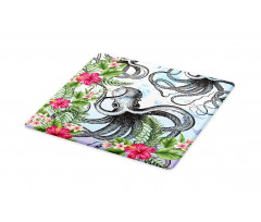 Tropic Hibiscus and Octopus Cutting Board