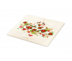 Flower Reindeer Motif Cutting Board