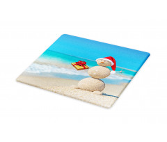 Sand Snowman Santa Hat Cutting Board