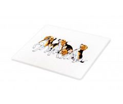 4 Beagle Hounds Play Cutting Board