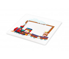 Children on Cartoon Train Cutting Board