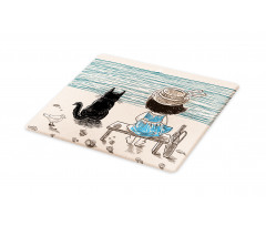 Baby Girl with a Cat Cutting Board