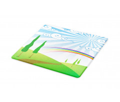 Rainbow on a Meadow Road Cutting Board